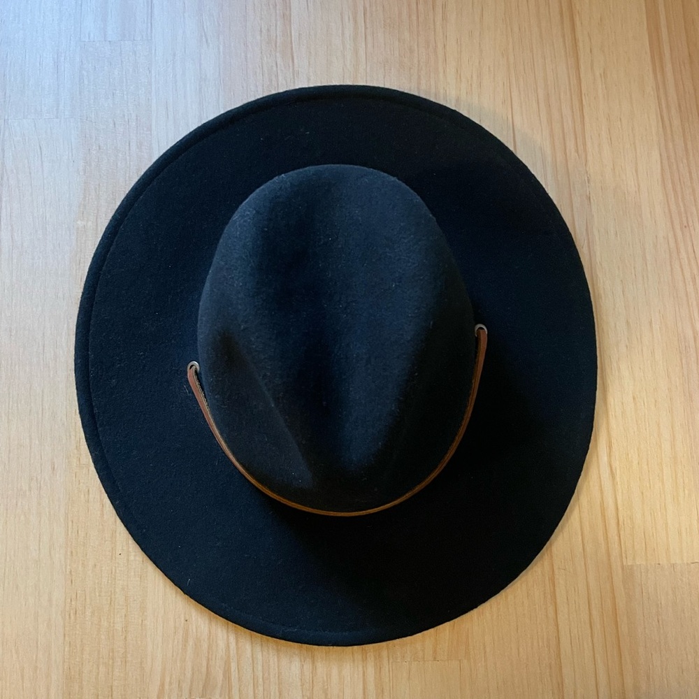 Brixton Black Fedora with Brown Band - Picture 2 of 9
